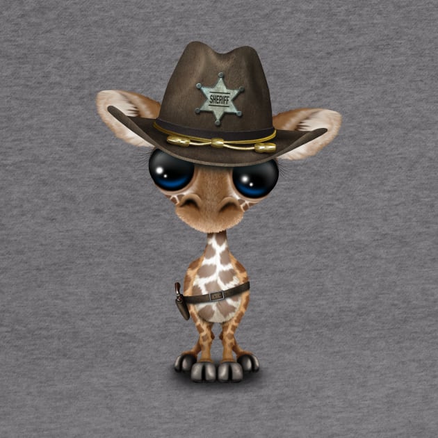 Cute Baby Giraffe Sheriff by jeffbartels